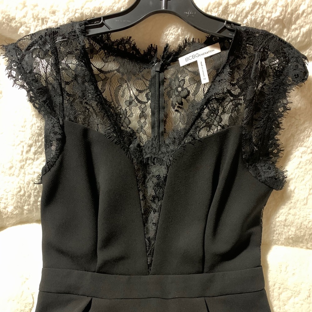 BCBGeneration Black Lace Insert Dress Size 10